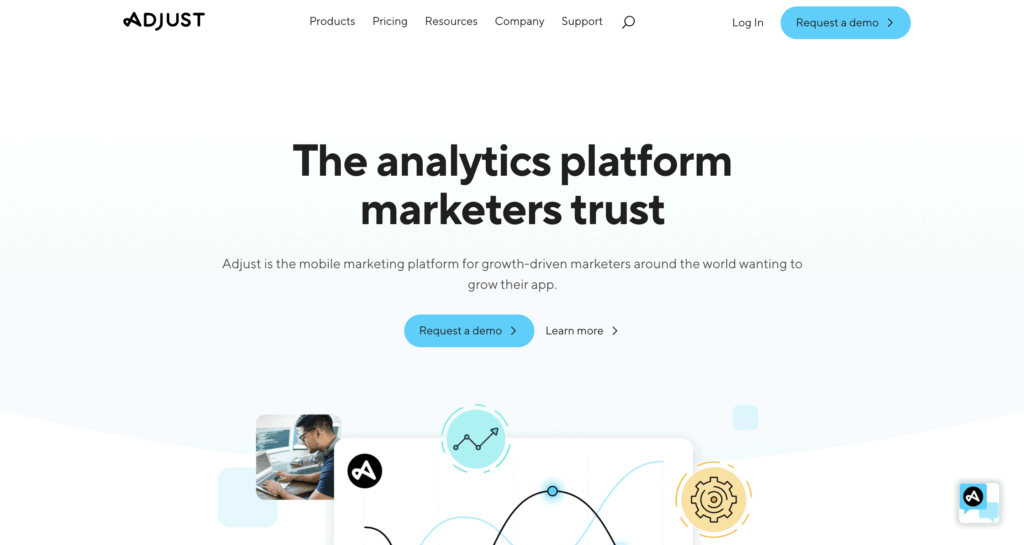 Adjust Webseite Screenshot