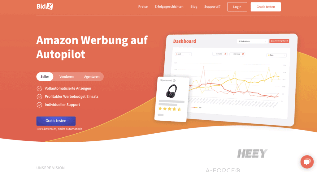 BidX Webseite Screenshot